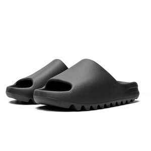 Yeezy Adidas Men's Black Slide Sandals - Comfortable Casual Slip-Ons